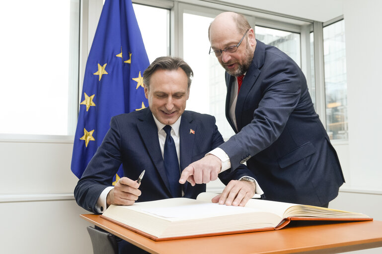 Fotografia 16: Martin SCHULZ - EP President meets with Ranko KRIVOKAPIC , the Speaker of the Parliament of Montenegro