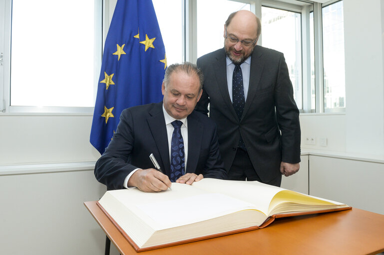 Nuotrauka 3: Martin SCHULZ - EP President meets with Andrej KISKA, President of Slovakia