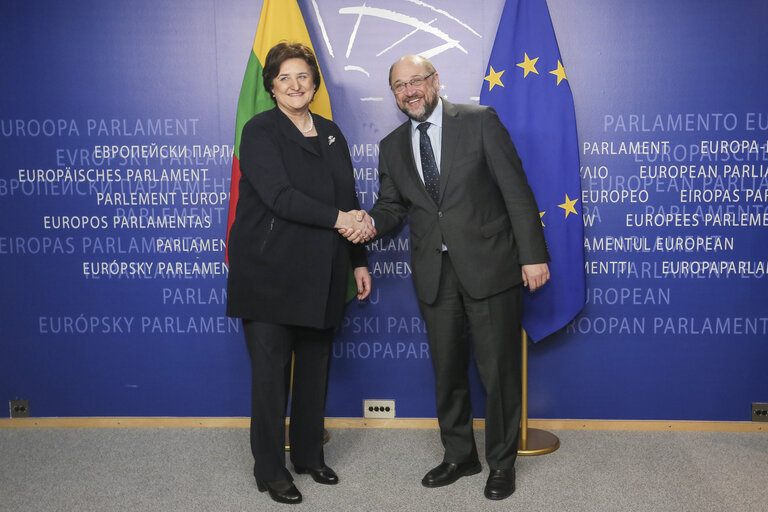 Fotografija 8: Martin SCHULZ - EP President meets with Loreta GRAUZINIENE - Speaker of the Seimas of the Republic of Lithuania