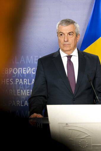 Foto 1: EP President meets with Calin POPESCU-TARICEANU - President of the Romanian Senate - Press point