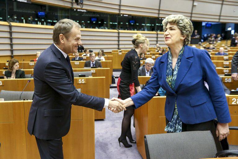 Fotografie 13: Plenary session week 13 in Brussels - European Council and Commission statements - Conclusions of the European Council  meeting - 19-20 March 2015