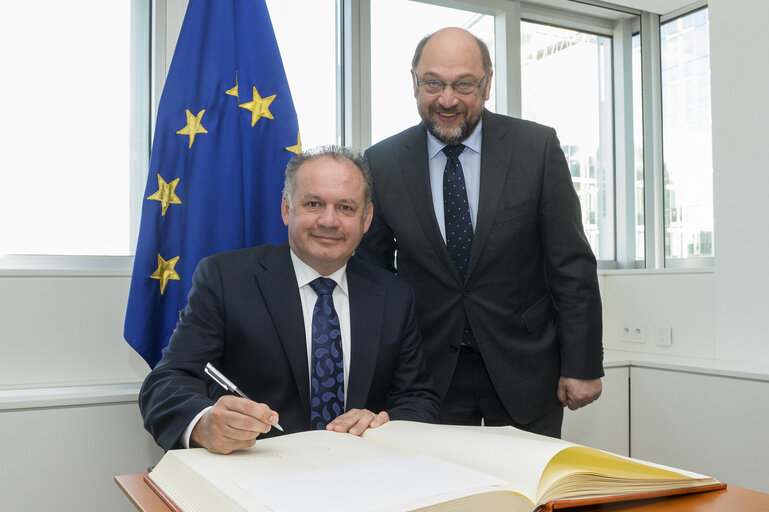 Nuotrauka 2: Martin SCHULZ - EP President meets with Andrej KISKA, President of Slovakia