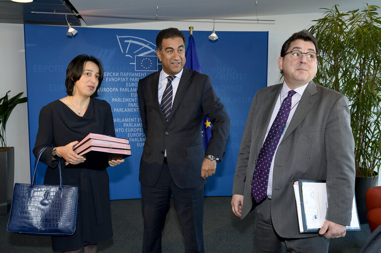 Foto 7: EP President Preparatory meeting PA-UfM with Secretary General Fathallah SIJILMASSI and Marco AGUIRIANO