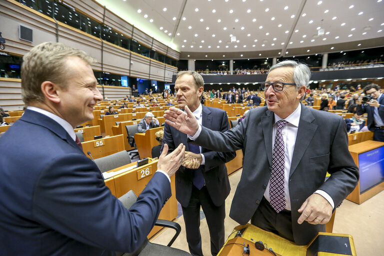 Nuotrauka 23: Plenary session week 13 in Brussels - European Council and Commission statements - Conclusions of the European Council  meeting - 19-20 March 2015