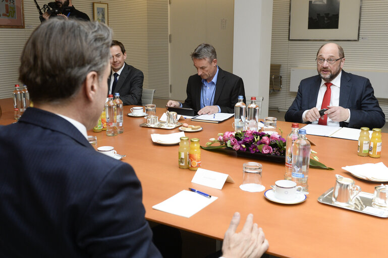 Fotografia 14: Martin SCHULZ - EP President meets with Ranko KRIVOKAPIC , the Speaker of the Parliament of Montenegro