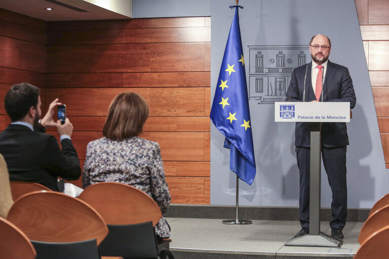 Fotogrāfija 10: Press conference of Martin SCHULZ - EP President at the Moncloa Palace in Madrid, Spain