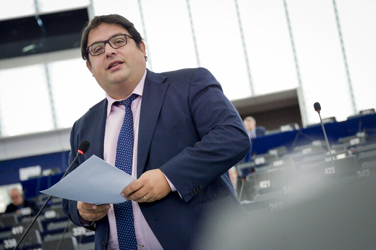 Photo 4 : Francesc GAMBUS in plenary session week 43 2016 in Strasbourg