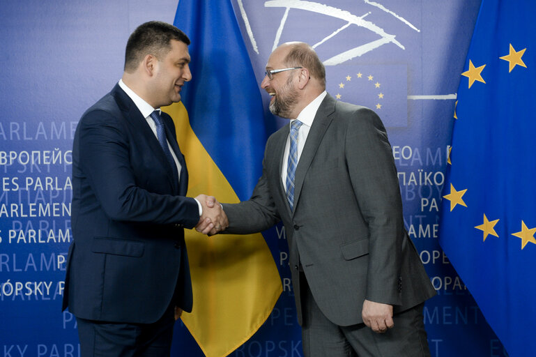 Fotagrafa 9: Martin SCHULZ - EP President meets with Volodymyr GROYSMAN, Chairperson of the Verkhovna Rada of Ukraine