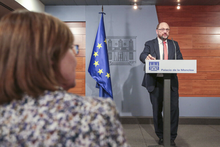 Fotogrāfija 11: Press conference of Martin SCHULZ - EP President at the Moncloa Palace in Madrid, Spain