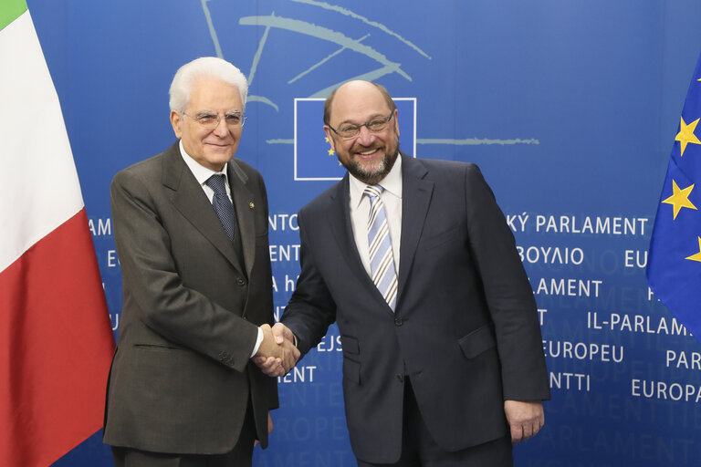 Fotografi 2: Martin SCHULZ - EP President welcomes Sergio MATTARELLA, President of the Italian Republic