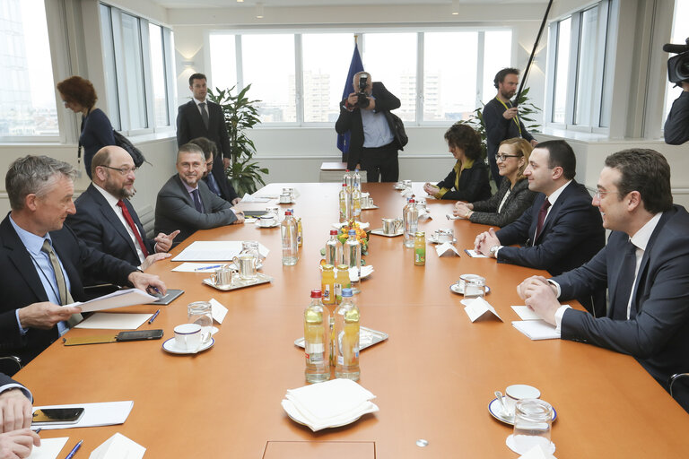 Suriet 1: Martin SCHULZ - EP President meets with prime minister of Georgia Irakli GARIBASHVILI