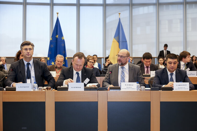 Fotogrāfija 6: Opening of the first meeting of the EU-Ukraine Parliamentary Association Committee (PAC) with the Chairperson of the Verkhovna RADA of Ukraine