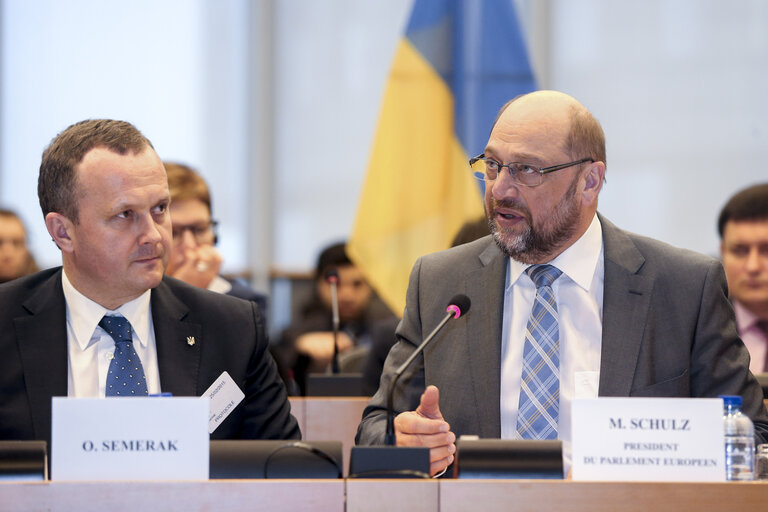 Fotogrāfija 4: Opening of the first meeting of the EU-Ukraine Parliamentary Association Committee (PAC) with the Chairperson of the Verkhovna RADA of Ukraine