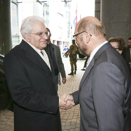 Fotografi 4: Martin SCHULZ - EP President welcomes Sergio MATTARELLA, President of the Italian Republic