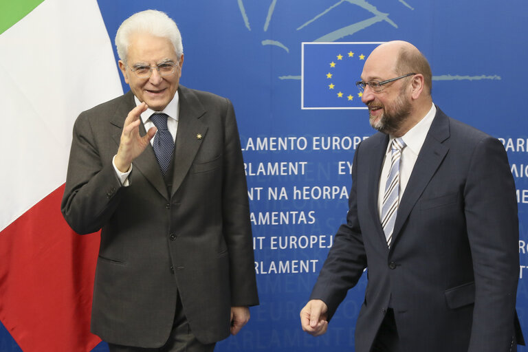 Fotografi 3: Martin SCHULZ - EP President welcomes Sergio MATTARELLA, President of the Italian Republic