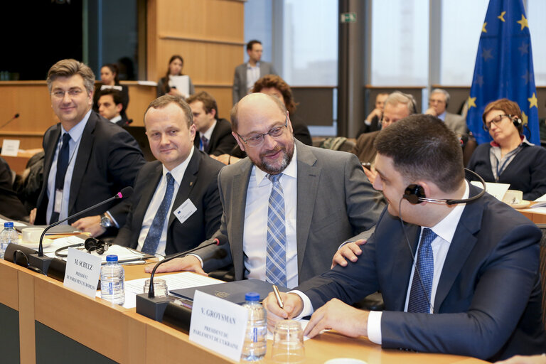 Fotogrāfija 7: Opening of the first meeting of the EU-Ukraine Parliamentary Association Committee (PAC) with the Chairperson of the Verkhovna RADA of Ukraine