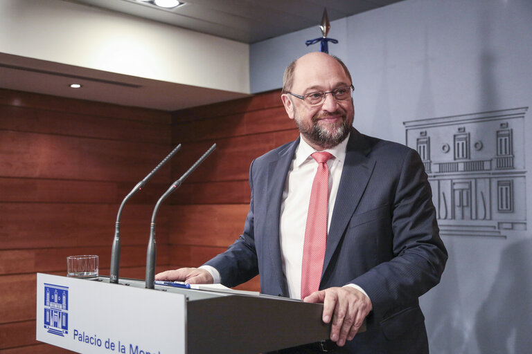 Fotogrāfija 12: Press conference of Martin SCHULZ - EP President at the Moncloa Palace in Madrid, Spain