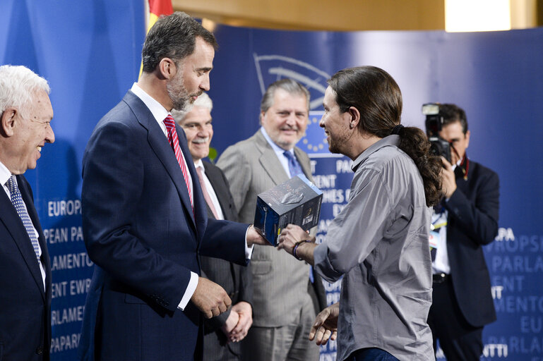 Foto 13: Official visit of the King of Spain Felipe VI at the European Parliament in Brussels.