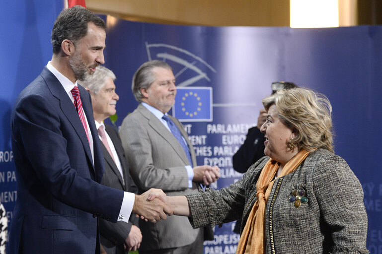 Foto 9: Official visit of the King of Spain Felipe VI at the European Parliament in Brussels.