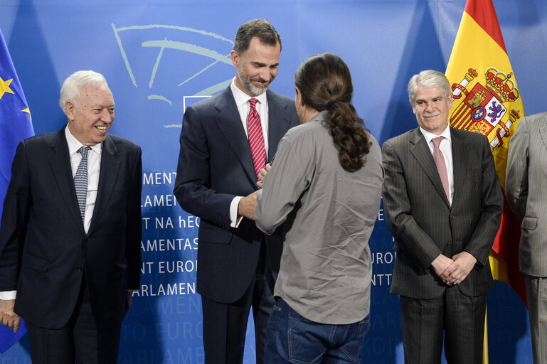 Foto 23: Official visit of the King of Spain Felipe VI at the European Parliament in Brussels.