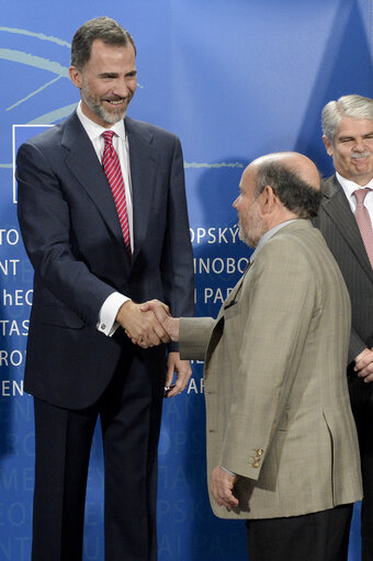 Foto 25: Official visit of the King of Spain Felipe VI at the European Parliament in Brussels.