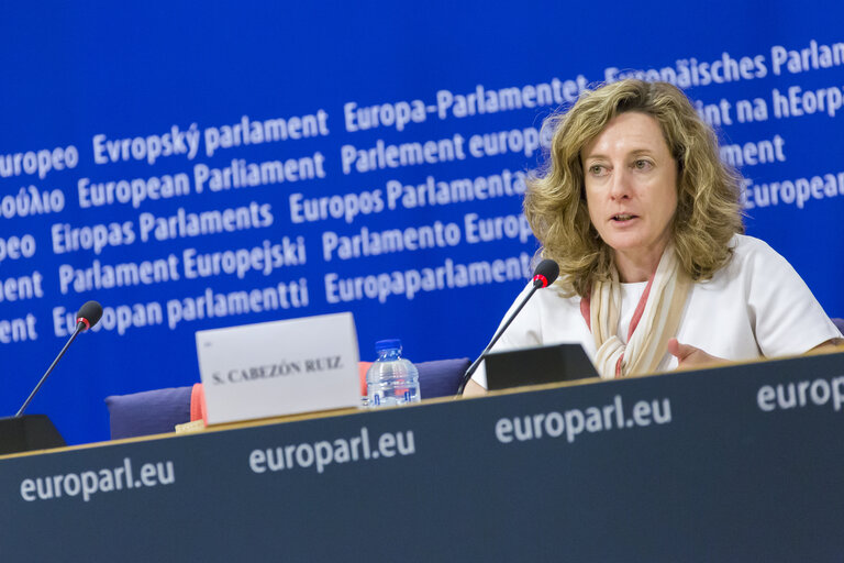 Valokuva 1: Press Conference on Access to medicines in the EU by Soledad CABEZON RUIZ (S&D, ES), rapporteur.