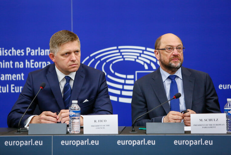 Fotografie 8: Official visit of Slovak Prime Minister to the European Parliament in Strasbourg.