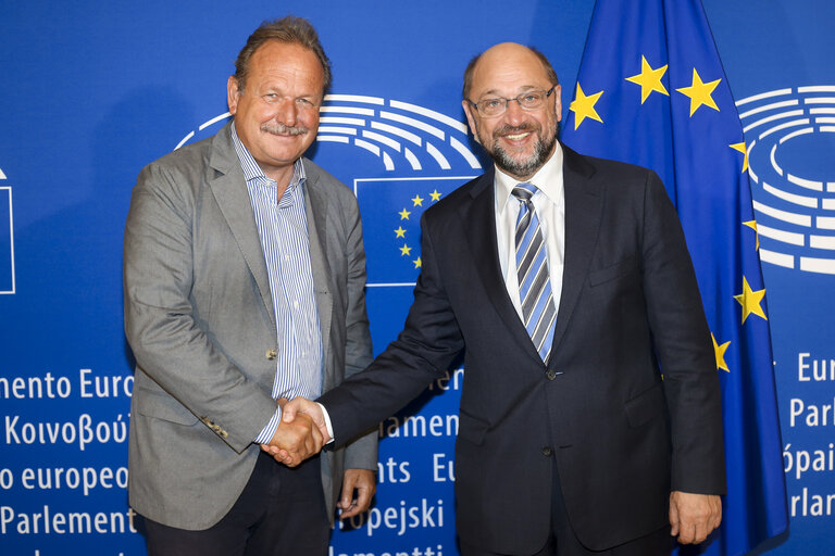Martin SCHULZ - EP President meets with Verdi-Chef Frank BSIRSKE
