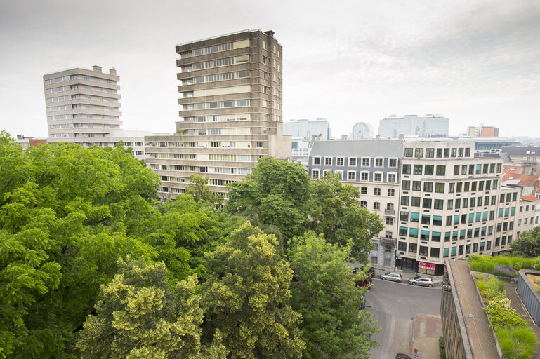 Fotografia 1: Aerial view from the SQM building around the Square de Meeus - European Parliament