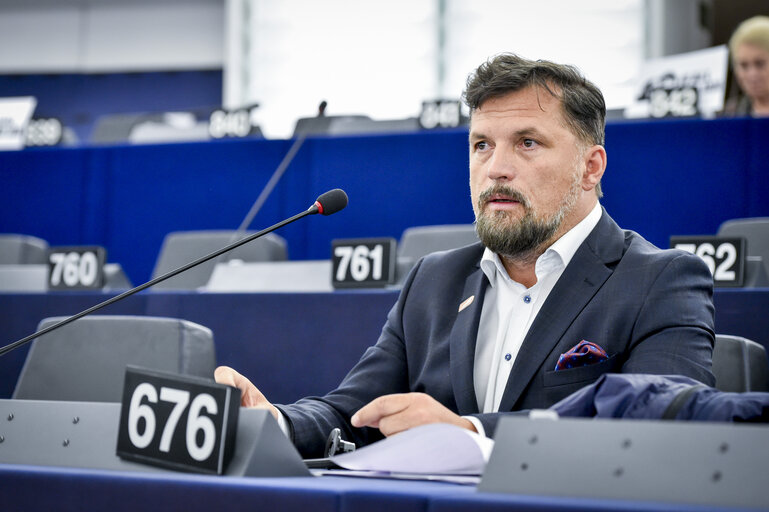 Fotografi 2: Jozsef NAGY in Plenary session in Strasbourg