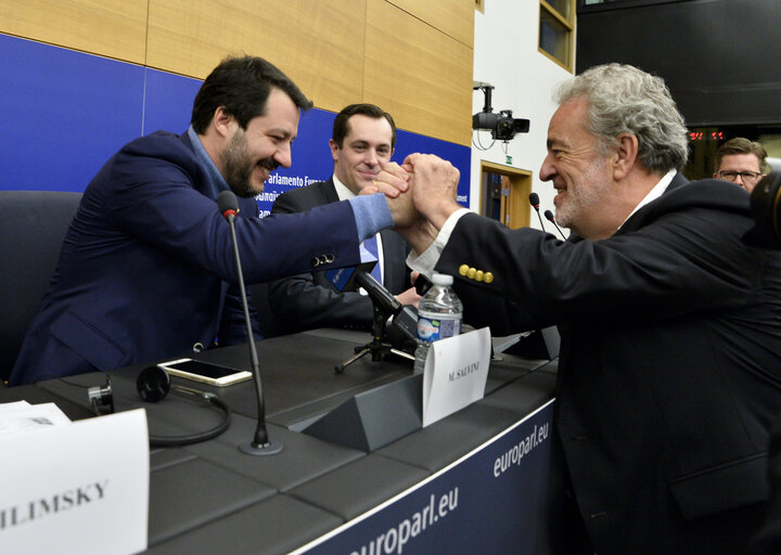 Fotografi 19: ENF group press conference on the Lega victory in the Italian elections