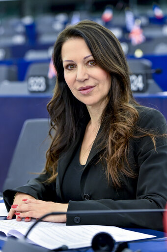 Barbara KAPPEL in the European Parliament in Strasbourg