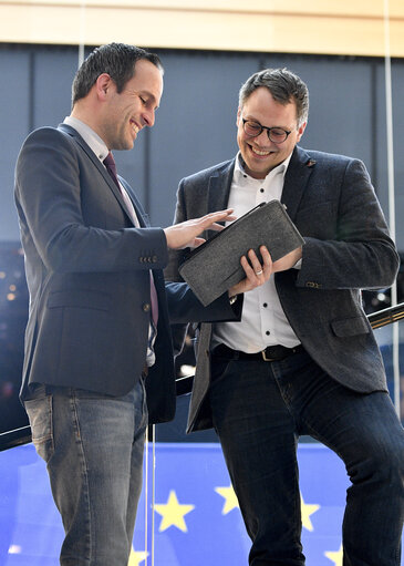 Fotografie 9: Arndt KOHN and Tiemo WÖLKEN in the European Parliament in Strasbourg