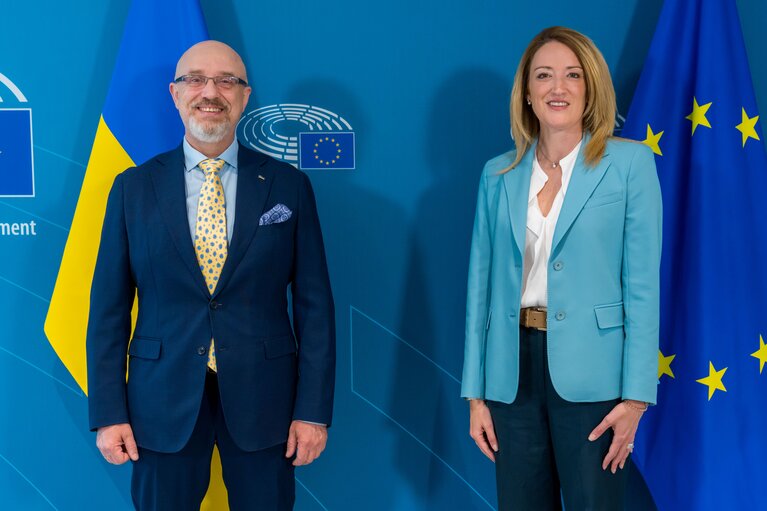 Roberta METSOLA, EP President meets with Oleksiy REZNIKOV, Ukrenian Defense Minister