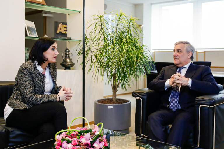 Antonio TAJANI - EP President meets with Elisabeth KOSTINGER, Austrian Minister of Environment and Tourism