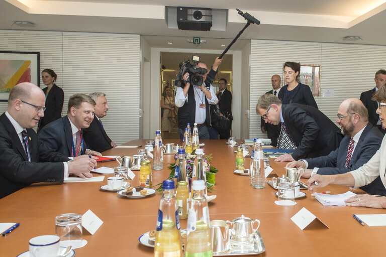 Fotó 2: Official visit of the president of Czech RepublicMartin SCHULZ - EP President meets with Bohuslav SOBOTKA - President of the Czech Republic