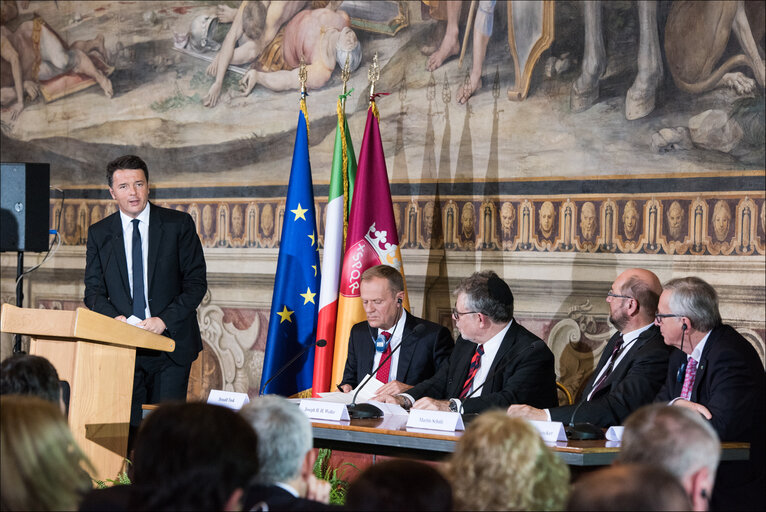 Panel discussion in Rome on the Future of the EU. Debate organised by the Charlemagne Prize Foundation and the European University Institute.