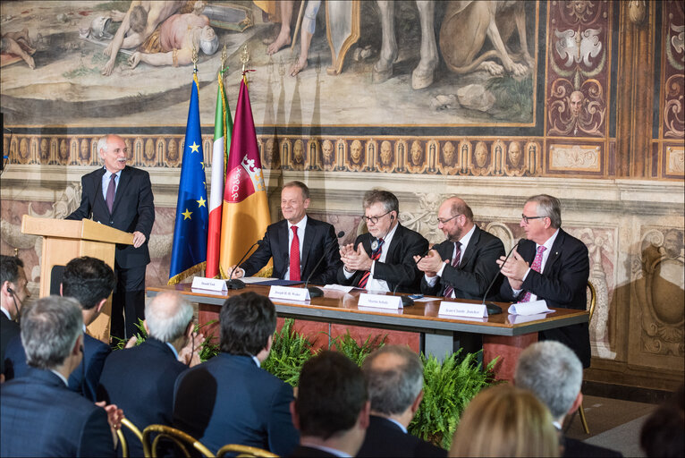 Panel discussion in Rome on the Future of the EU. Debate organised by the Charlemagne Prize Foundation and the European University Institute.