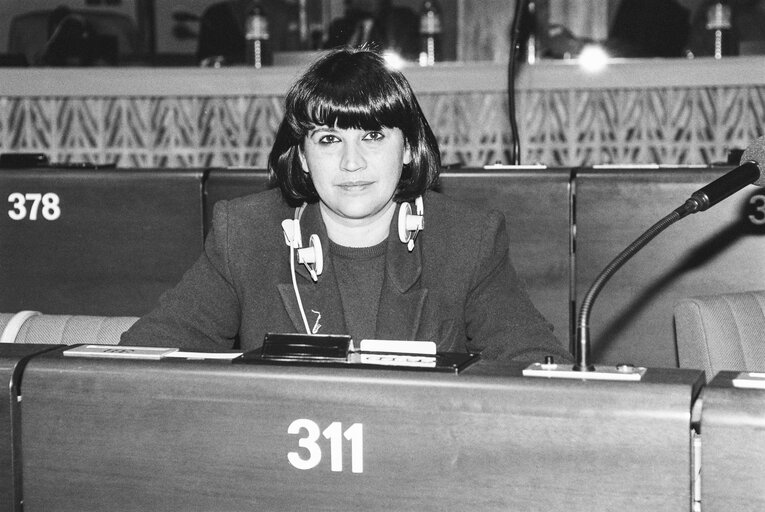 MEP Pasqualina NAPOLETANO during a plenary session in Strasbourg in April 1990.