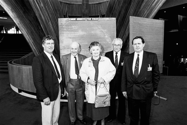 Anthony Joseph WILSON MEP with guests in Strasbourg in April 1990