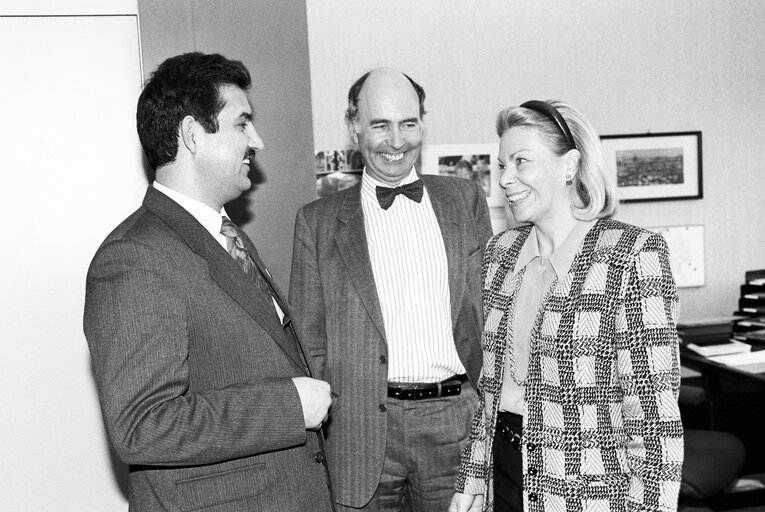 MEP Viviane REDING and guest at the European Parliament in Strasbourg