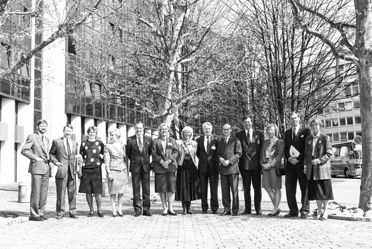 Dutch MEPs with guests in Strasbourg in April 1990