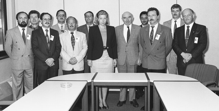 The MEP Viviane REDING and guests in Strasbourg in September 1991.