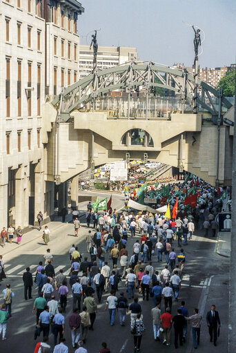 Fotografie 2: Demonstration in the European Quarter near the EP in Brussels