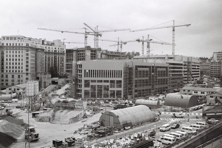 Fotografie 3: Ongoing construction works in the European Quarter in Brussels. Justus Lipsius - European Council