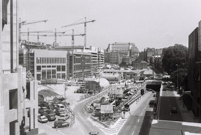 Fotografie 4: Ongoing construction works in the European Quarter in Brussels. Justus Lipsius - European Council