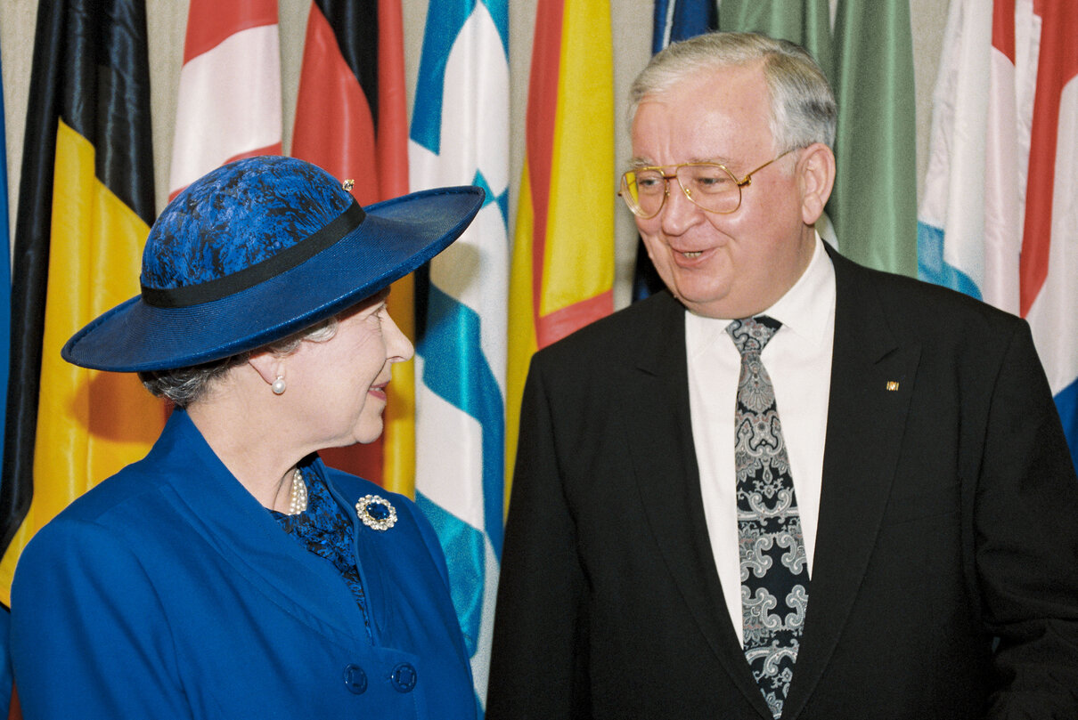 Queen Elizabeth II of Britain makes an official visit to the EP in Strasbourg
