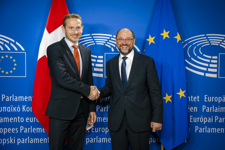 Martin SCHULZ - EP President  meets with Kristian JENSEN - Minister of Foreign Affairs of Denmark.