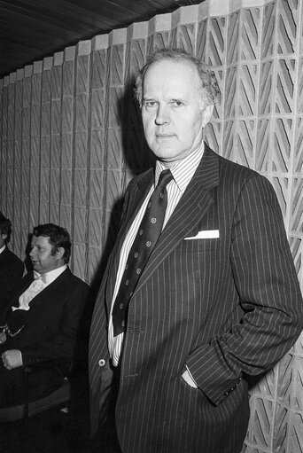 Fotografija 45: The MEP James MOORHOUSE in the European Parliament of Strasbourg in February 1984.