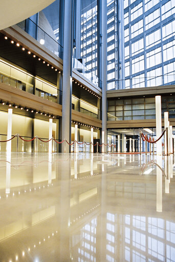 View of the Protocol Entrance of the European Parliament of Strasbourg in December 2000.